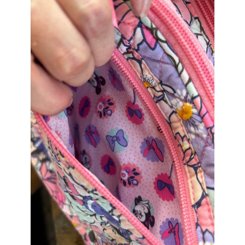 Vera Bradley Disney Minnie's Garden Party Sling Backpack Pink Mouse Quilted